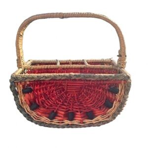Picnic Utensil Watermelon Basket Vintage